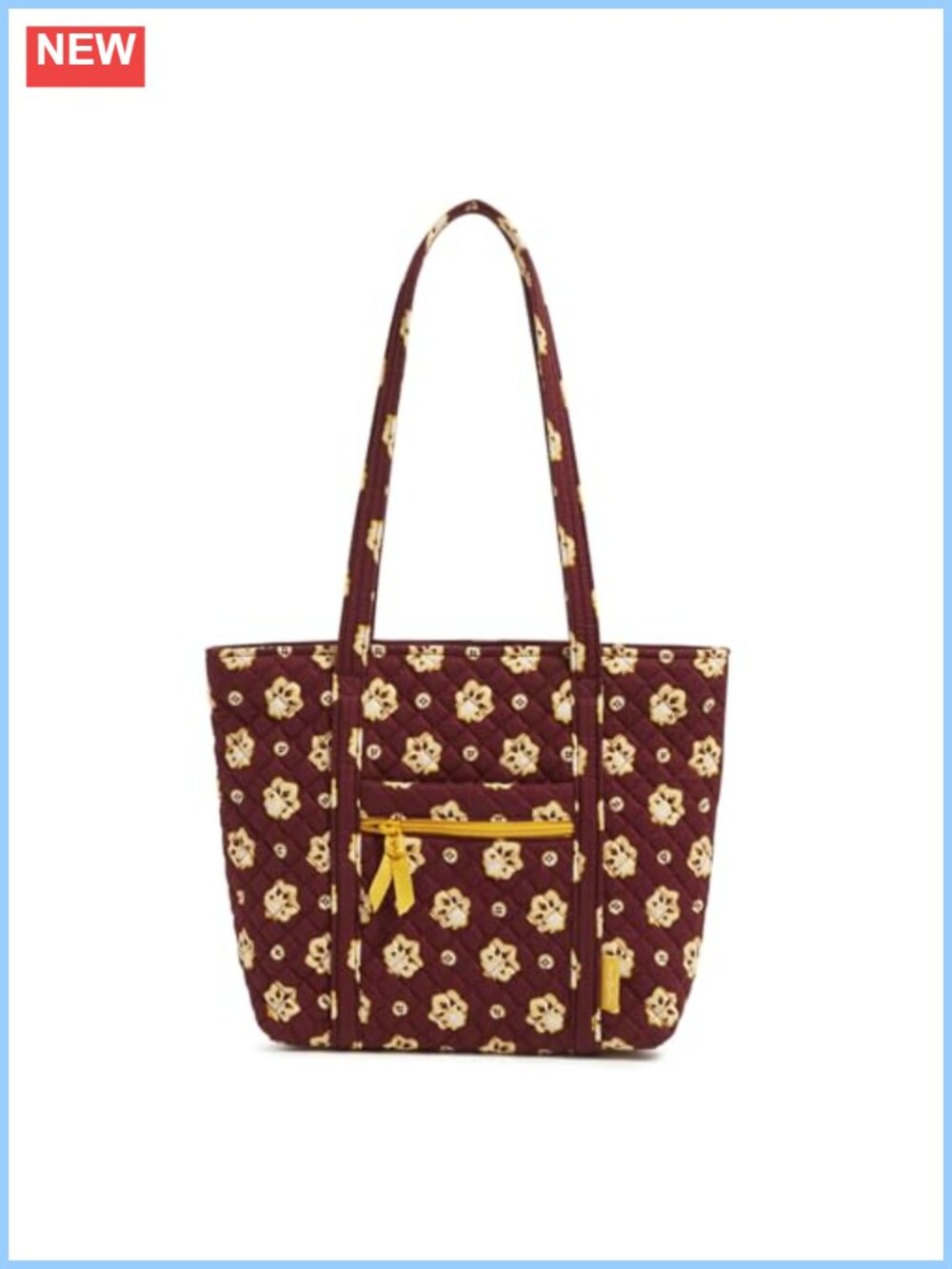 Quilted Cotton Tote Bag with Pockets